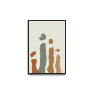 Plakat i ramme - eget design - abstract former - familie